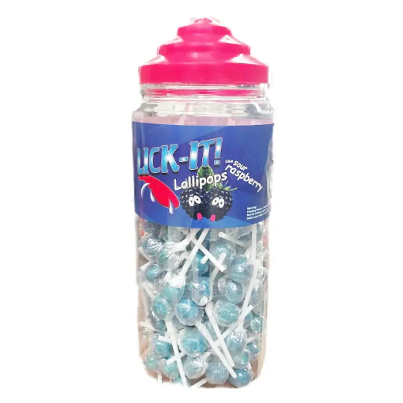 Lick-It Raspberry With Sour Lollies Jar (150 x 7g)