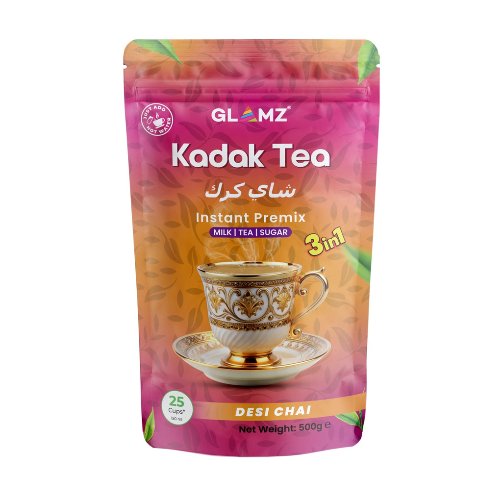 Glamz Kadak Tea Desi Chai Sweet Instant Powder Tea Pouch 500g