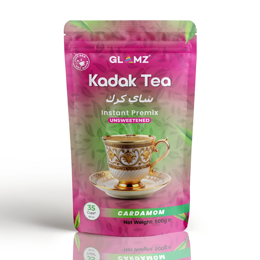 Glamz Kadak Tea Cardamom Unsweet Instant Powder Tea Pouch 500g