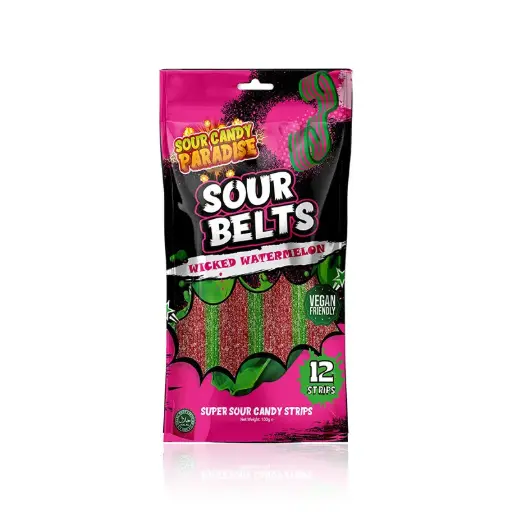 Sour Candy Wicked Watermelon Belts 100g x 12