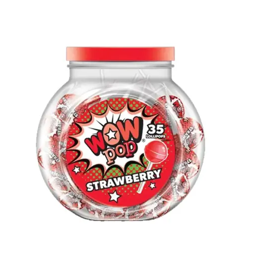 Wow Strawberry Lollies 35pcs Jar