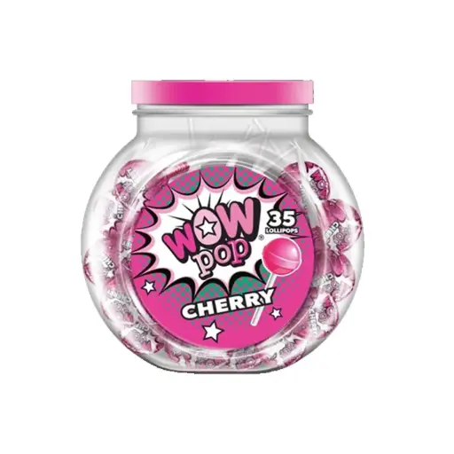 Wow Cherry Lollies 35pcs Jar