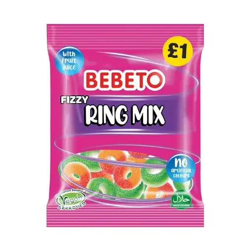 Bebeto Fizzy Ring Mix 150g 